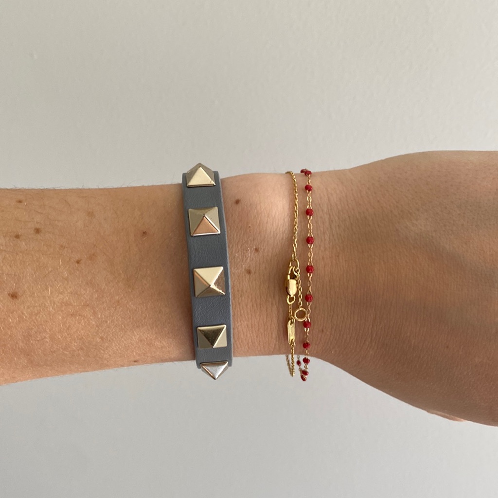 Valentino Rockstud Leather Buckle Bracelet 260$